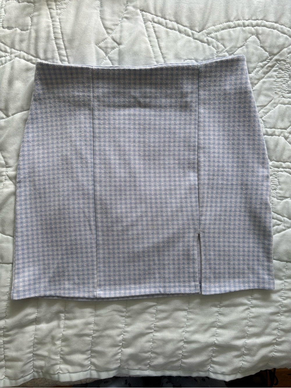 Forever 21 Light Blue Houndstooth Mini Skirt